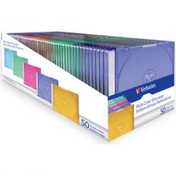    CD/DVD Slimcase Assorted colours 50 Verbatim (49973) -  2