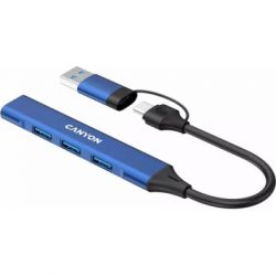 Концентратор Canyon hub DS-02 4in1 USB-A/C Blue (CNS-TDS02BL) - Картинка 2