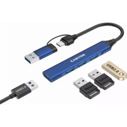 Концентратор Canyon hub DS-02 4in1 USB-A/C Blue (CNS-TDS02BL) - Картинка 3