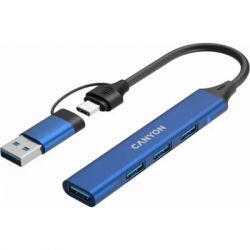 Концентратор Canyon hub DS-02 4in1 USB-A/C Blue (CNS-TDS02BL) - Картинка 4