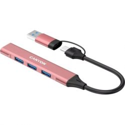Концентратор Canyon hub DS-02 4in1 USB-A/C Pink (CNS-TDS02P) - Картинка 2