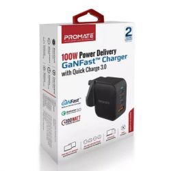 Зарядний пристрій Promate 100W 3xUSB-C + USB-A (ganport4-100pd.black) - Картинка 2