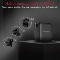 Зарядний пристрій Promate 100W 3xUSB-C + USB-A (ganport4-100pd.black) - Картинка 6