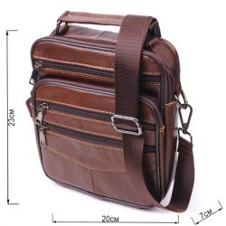Сумка Vintage Мужская из натуральной кожи Коричневая (21275) - Картинка 3