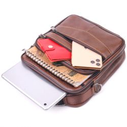 Сумка Vintage Мужская из натуральной кожи Коричневая (21275) - Картинка 7