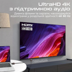 Кабель мультимедійний HDMI M to HDMI M 15.0m V2.0 Promate (prolink4k60-15m) - Картинка 3