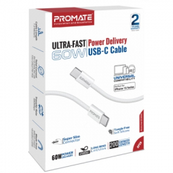 Дата кабель USB-C to Lightning 1.2m Promate (ecoline-ci120.white) - Картинка 2