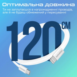 Дата кабель USB-C to Lightning 1.2m Promate (ecoline-ci120.white) - Картинка 7