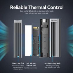 ������ �������� Vention SSD M.2 (NVME) M-key USB Type-C 3.2 10Gbps Heat Sink Aluminum (KPKH0) - �������� 3