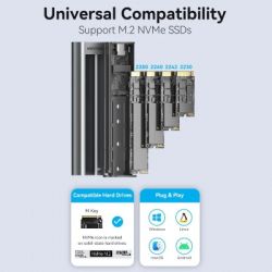 ������ �������� Vention SSD M.2 (NVME) M-key USB Type-C 3.2 10Gbps Heat Sink Aluminum (KPKH0) - �������� 6