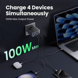 Зарядное устройство UGREEN 4xUSB 100W (3xUSB-C+USB-A) Gan Nexode Fast Charger Grey X565 (35043) - Картинка 3