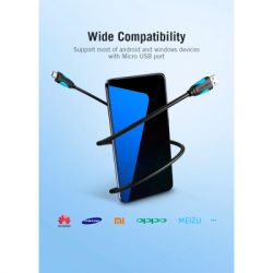 Дата кабель USB 2.0 AM to Micro 5P 0.5m Black Vention (VAS-A08-B050) - Картинка 5
