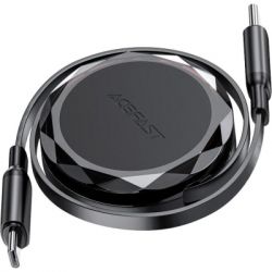 Дата кабель USB-C to USB-C 0.8m 60W dual retraction C13-03 Black Acefast (6974316280132) - Картинка 2