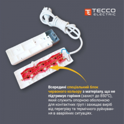 Мережевий подовжувач TECCO 2м 2 поста white (8681277841088) - Картинка 5