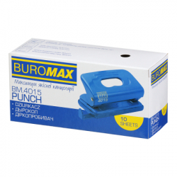 Дырокол Buromax пластиковый, до 10 листов, 120 х 58 х 59 мм, синий (BM.4015-02) - Картинка 7
