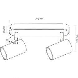 Світильник точковий Videx під лампу 2xGU10 накладний поворотний (VL-SPF05B-BPB) - Картинка 2