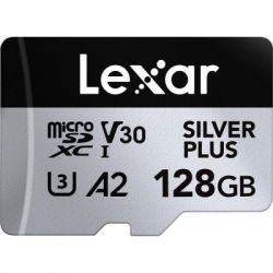 ����� ���'�� Lexar 128GB microSDXC class 10 UHS-I U3 V30 A2 Professional Silver (LMSSIPL128G-BNANG)