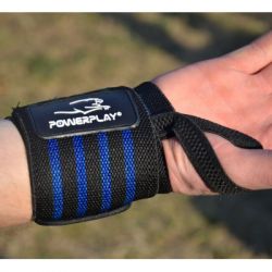 Бинт для спорта PowerPlay 3081 Gym WristT Wraps Чорно-Сині (PP_3081_Blue) - Картинка 10