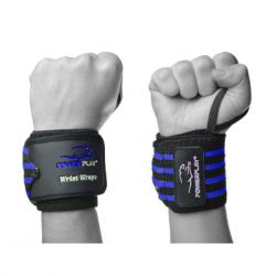 Бинт для спорта PowerPlay 3081 Gym WristT Wraps Чорно-Сині (PP_3081_Blue) - Картинка 2