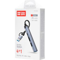 Концентратор ColorWay USB-A/USB-C 4-in-1 USB2.0х2/USB3.0/USB-C2.0 (CW-HUB06) - Картинка 6