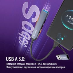Концентратор ColorWay USB-A/USB-C 4-in-1 USB2.0х2/USB3.0/USB-C2.0 (CW-HUB06) - Картинка 8