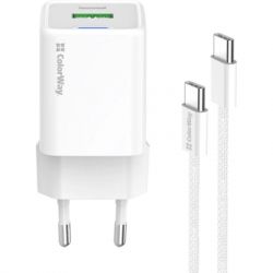 Зарядний пристрій ColorWay GaN Mini 35W PD Port PPS USB (Type-C PD + USB QC4.0) cable Type-C (CW-CHS055PDC-WT) - Картинка 3