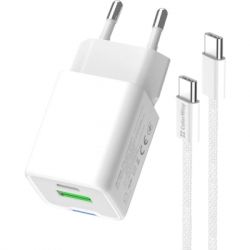 Зарядний пристрій ColorWay GaN Mini 35W PD Port PPS USB (Type-C PD + USB QC4.0) cable Type-C (CW-CHS055PDC-WT) - Картинка 4