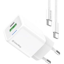 �������� ������� ColorWay GaN Mini 35W PD Port PPS USB (Type-C PD + USB QC4.0) cable Type-C (CW-CHS055PDC-WT)