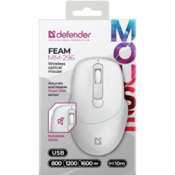 Мышка Defender Feam MM-296 Wireless White (52297) - Картинка 3