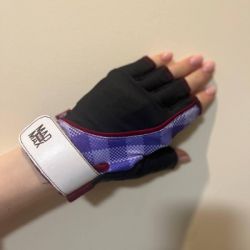 Рукавички для фітнесу MadMax MFG-911 Nine-eleven Black/perpito L (MFG-911-PEP_L) - Картинка 9