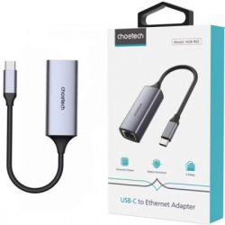  USB-C to Ethernet RJ45 2.5Gbps 0,1m USB3.1 Choetech (HUB-R02-GY-V1) -  3