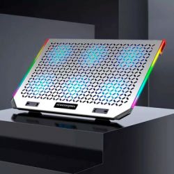 Подставка для ноутбука IceCoorel 10-15.6", 6*80mm 1800 RPM, 2*USB, 366x256x23mm, RGB (A17) - Картинка 3