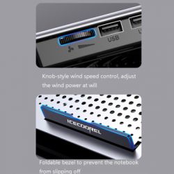 Подставка для ноутбука IceCoorel 10-15.6", 6*60mm 580 RPM, 2*USB, 350x225x26mm, Silver (A19) - Картинка 5