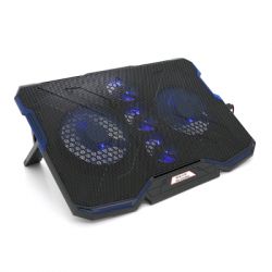 ϳ   IceCoorel 10-15.6", 2*140mm + 3*70mm 1400 RPM, 2*USB, 410x290x26mm, Blue (A2)