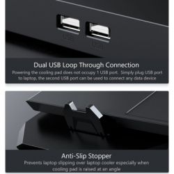 Подставка для ноутбука IceCoorel 10-15.6", 2*60mm 2800 RPM, USB2.0+LCD+speed control., 400x350x45mm (A3) - Картинка 11