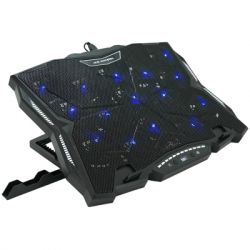 Підставка для ноутбука Підставка до ноутбука IceCoorel 10-17", 15*60mm 2500 RPM, TYPE-C+USB, 400x305x39mm, Black (K12) - Картинка 2