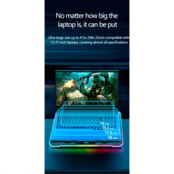 Подставка для ноутбука IceCoorel 10-19", 15*60mm 2550 RPM, 2*USB, + LCD, 415x296x28mm, RGB (K15D) - Картинка 2