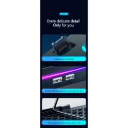 Подставка для ноутбука IceCoorel 10-19", 15*60mm 2550 RPM, 2*USB, + LCD, 415x296x28mm, RGB (K15D) - Картинка 3