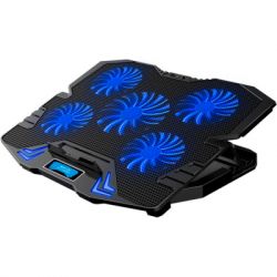 ϳ   IceCoorel 10-15", 1*125mm 1400 RPM + 4*70mm 2500 RPM, 2*USB, 365x297x30mm, Blue (K5Bl)