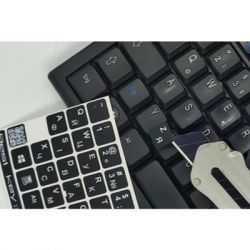 Наклейка на клавиатуру BestKey непрозрачная чорная, 76, серебристый (BKU13SIL/011) - Картинка 3