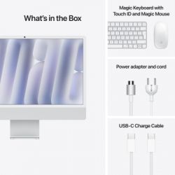 Компьютер Apple 24" iMac Retina 4.5K / Apple M4 (10-c/CPU, 10-c/GPU), 16, 512, Silver, Model A3137 (MWUV3UA/A) - Картинка 7