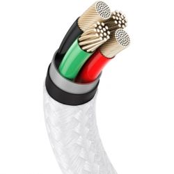 Дата кабель USB 2.0 AM to Lightning 1.0m Cafule Series Metal 2.4A White Baseus (CALJK-A02) - Картинка 7