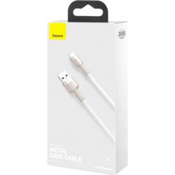 ���� ������ USB 2.0 AM to Lightning 2.0m Cafule Series Metal 2.4A White Baseus (CALJK-B02) - �������� 8