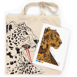 Набір для творчості Rosa Talent екосумка-розмальовка, Леопард, А3, 38х42 см (4823098541271) - Картинка 2