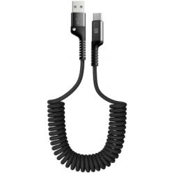  USB 2.0 AM to USB-C 1.0m Spiral 2.4A black Armorstandart (ARM75390)