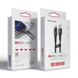 Дата кабель USB 2.0 AM to USB-C 1.2m 66W black Armorstandart (ARM75867) - Картинка 2