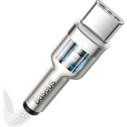 Дата кабель USB-C to Lightning 1.0m Cafule Metal PD 20W white Baseus (CATLJK-A02) - Картинка 6