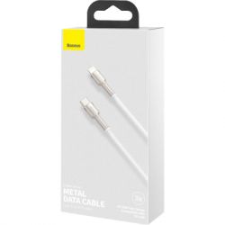 Дата кабель USB-C to Lightning 1.0m Cafule Metal PD 20W white Baseus (CATLJK-A02) - Картинка 9