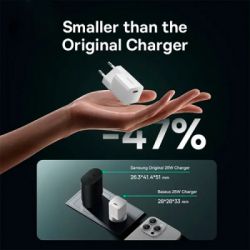 Зарядное устройство Baseus GaN5 Fast Charger USB-C 25W + Cable Type-C 100W white (P10110909213-01) - Картинка 8