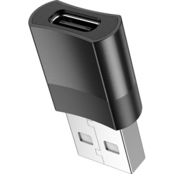 Перехідник UA17 USB M to USB-C F USB2.0 Black HOCO (6931474762009) - Картинка 3